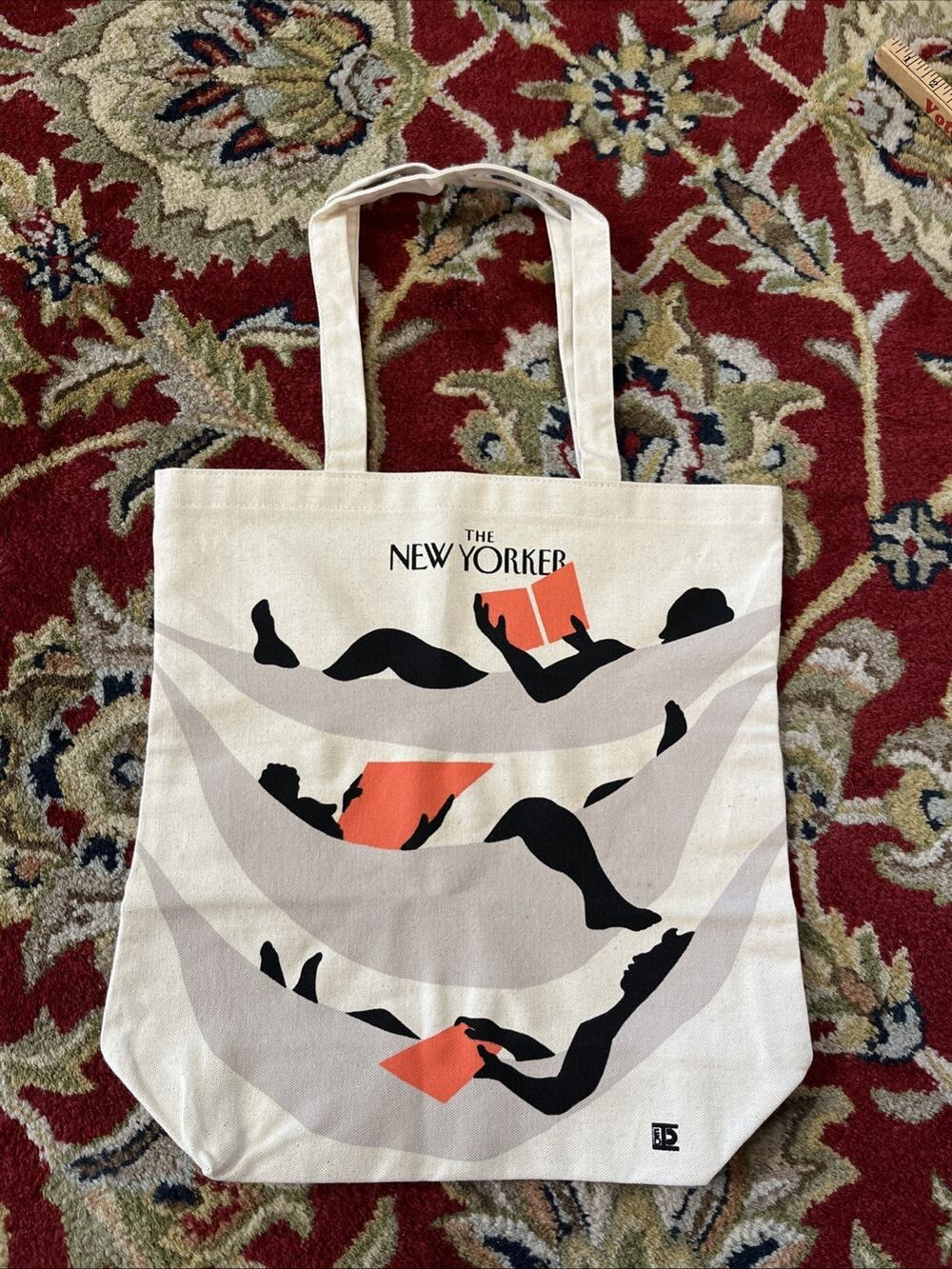 NEW Limited Edition The New Yorker Recline Readers Canvas Tote Bag Shopper